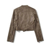 Vesper Distressed Brown Faux Suede Jacket